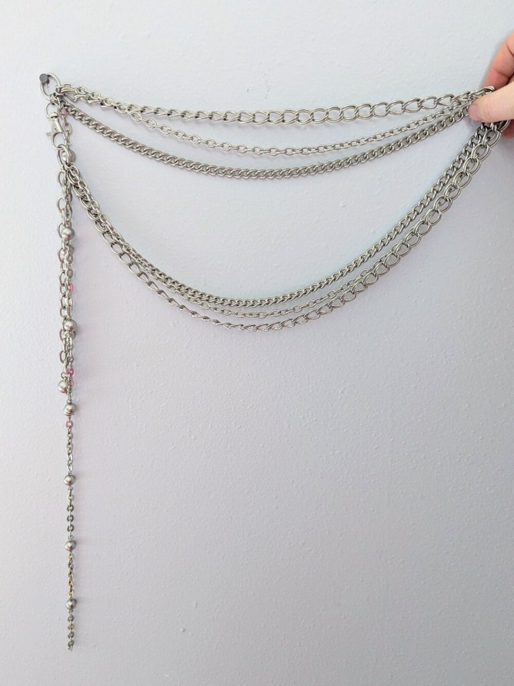 Vintage Multi-Layer Pavé & Curb Chain Statement Belt